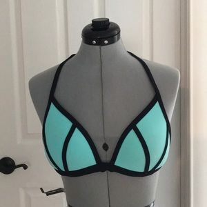 Tiffany blue triangle shaped bathing suit